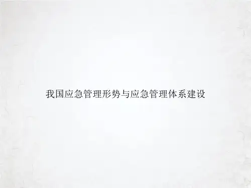 我国应急管理形势与应急管理体系建设课件PPT