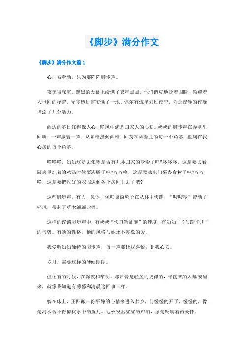 《脚步》满分作文