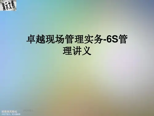卓越现场管理实务-6S管理讲义