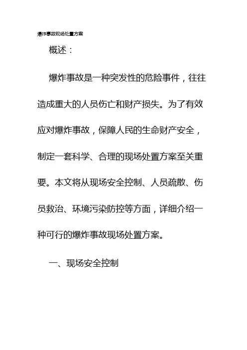 爆炸事故现场处置方案