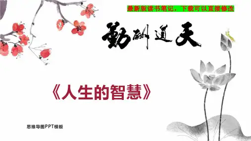 《人生的智慧》读书笔记PPT模板思维导图下载