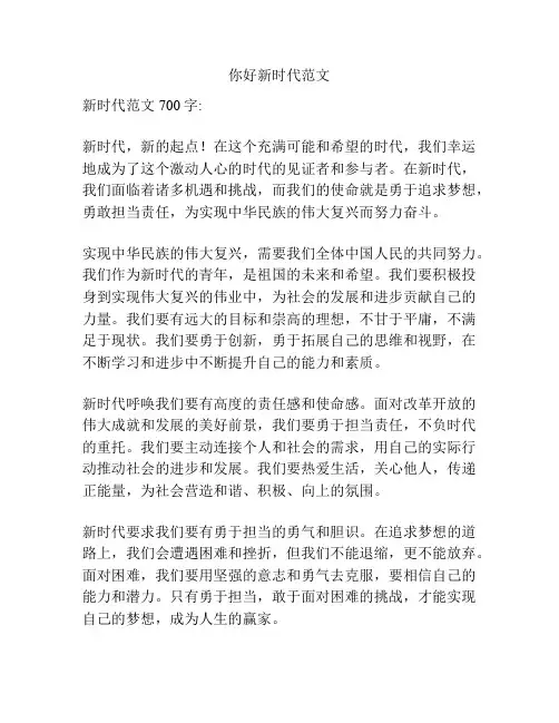 你好新时代范文