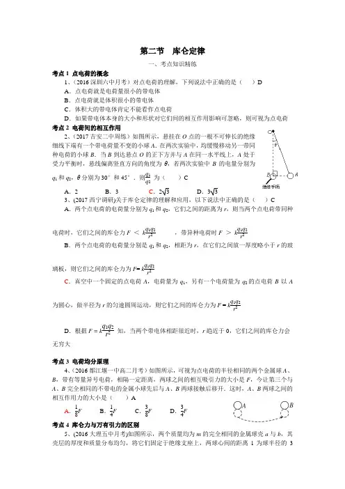 第二节 库仑定律