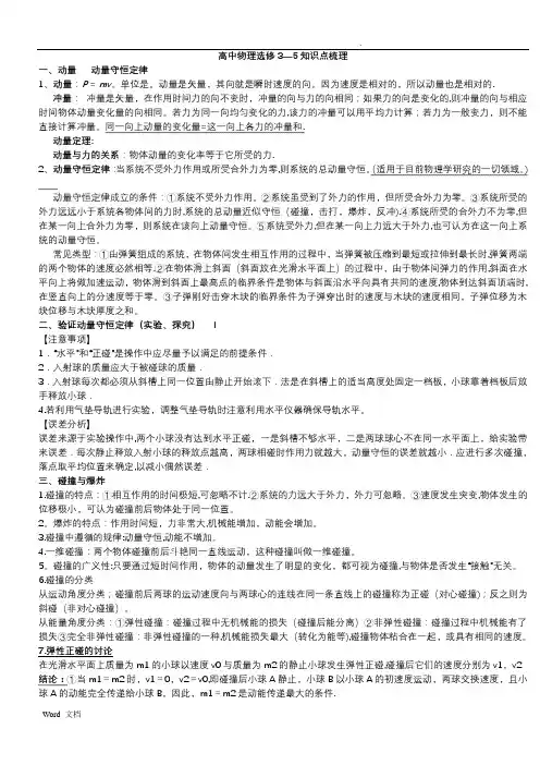 物理选修3-5-知识点总结