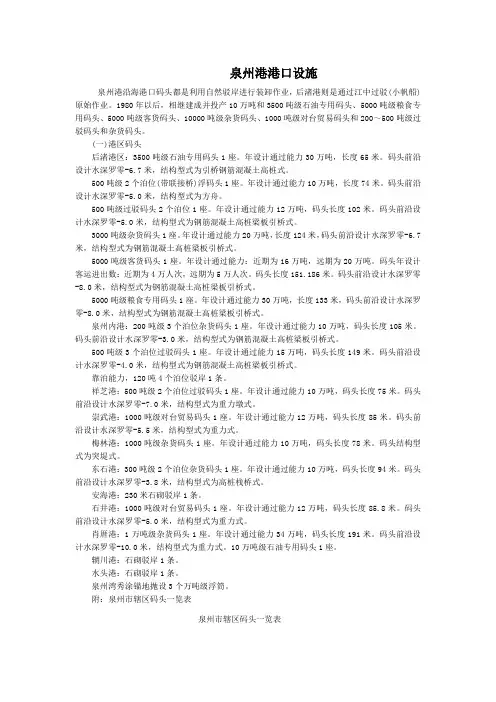泉州港港口设施