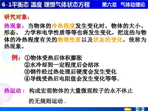 6-1平衡态 温度 理想气体状态方程