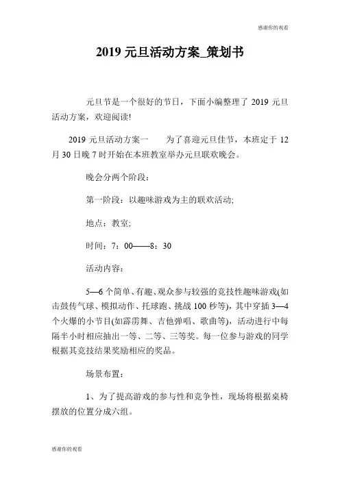 2019元旦活动方案策划书.doc