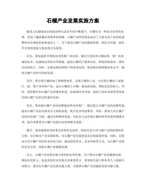 石榴产业发展实施方案
