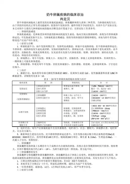 奶牛卵巢疾病的临床诊治