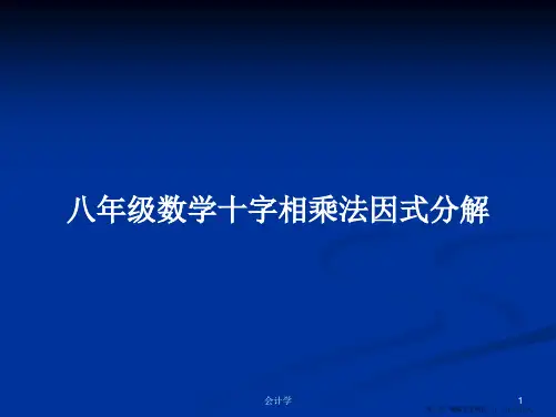 八年级数学十字相乘法因式分解学习教案