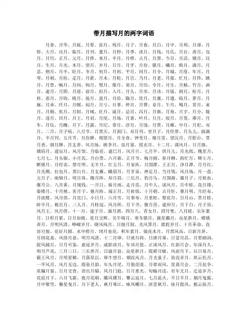 带月描写月的两字词语