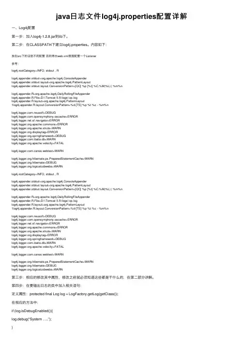 java日志文件log4j.properties配置详解