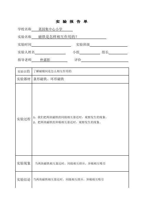 磁铁是怎样相互作用的