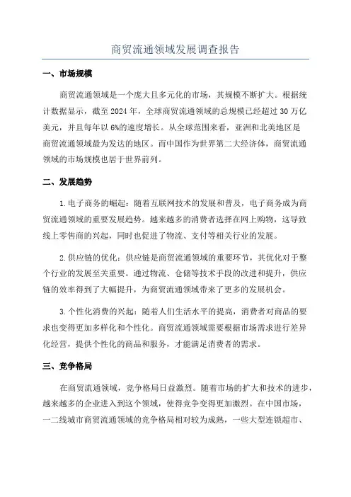 商贸流通领域发展调查报告