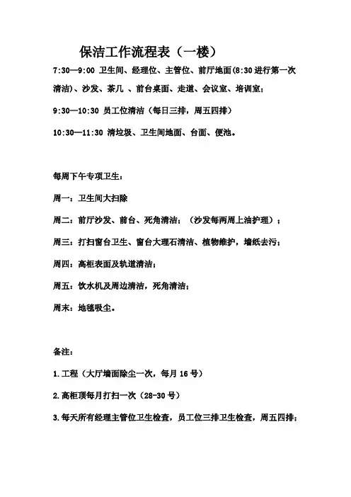 办公室保洁工作流程