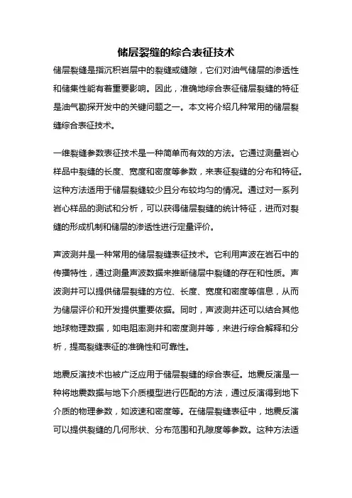 储层裂缝的综合表征技术