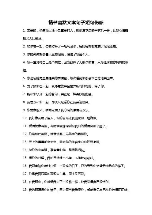 情书幽默文案句子短句伤感