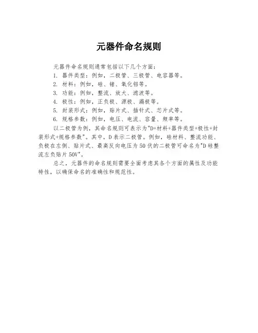 元器件命名规则