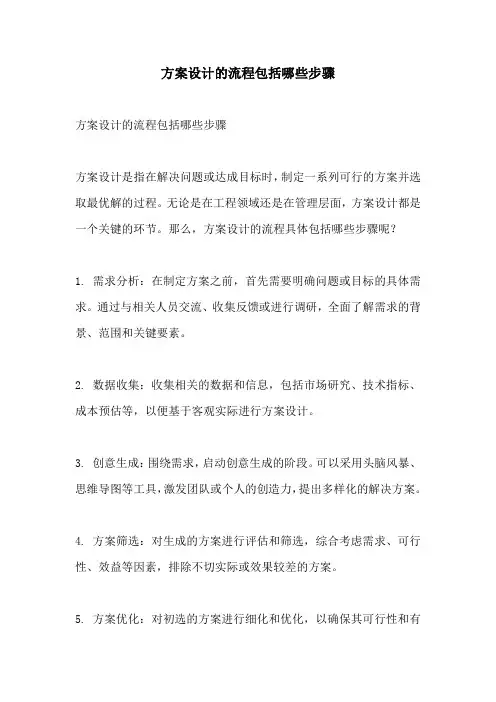 方案设计的流程包括哪些步骤