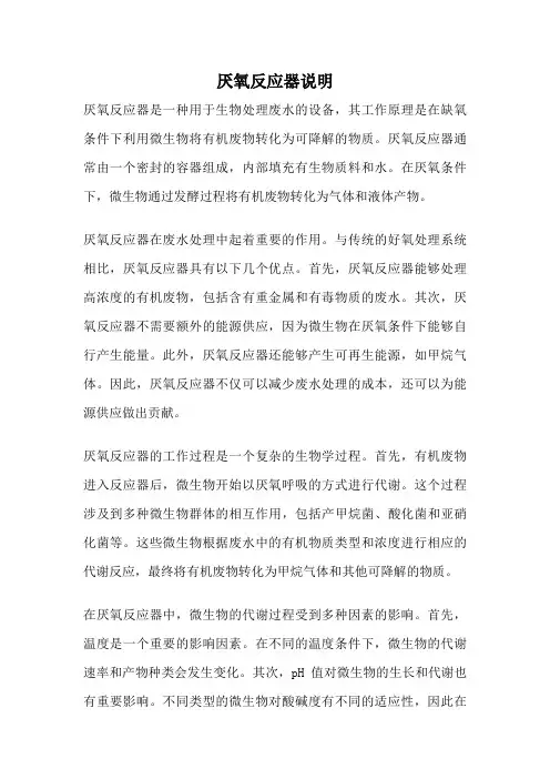 厌氧反应器说明