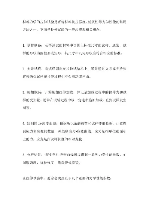 材料力学的拉伸试验方法