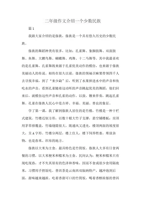 二年级作文介绍一个少数民族