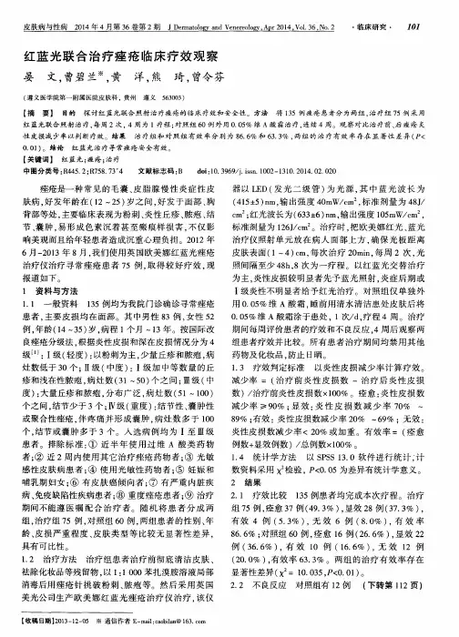 红蓝光联合治疗痤疮临床疗效观察