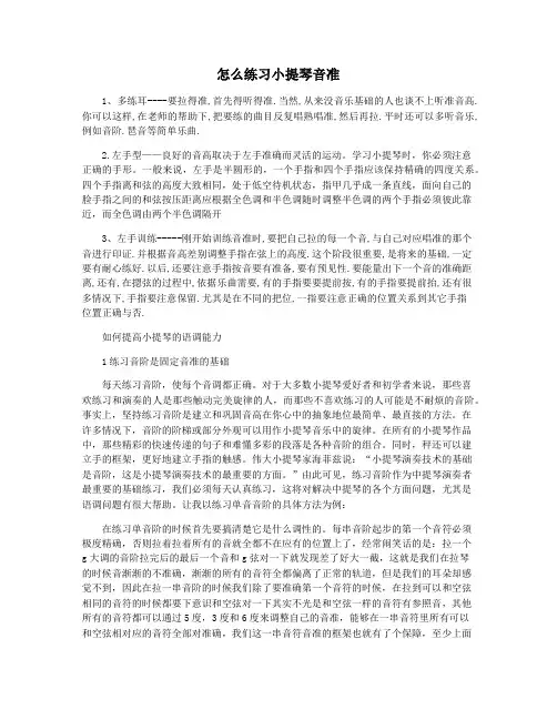 怎么练习小提琴音准