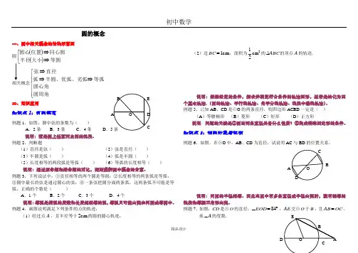 (完整)初中数学专题训练--圆--(1)圆的概念