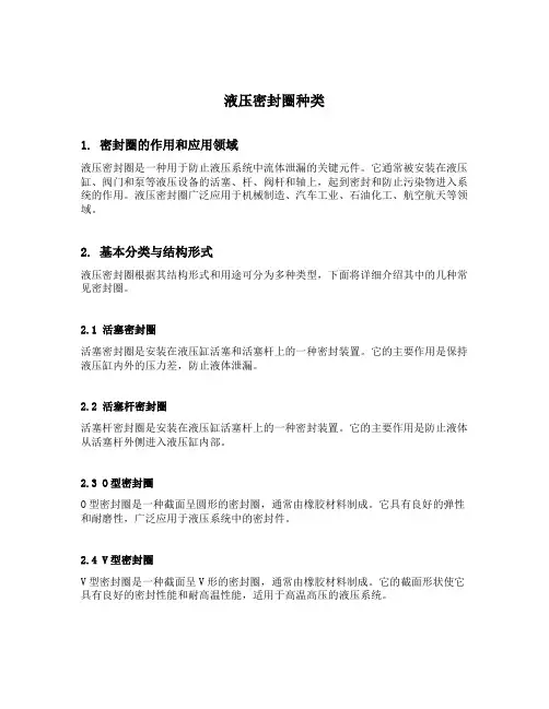 液压密封圈种类