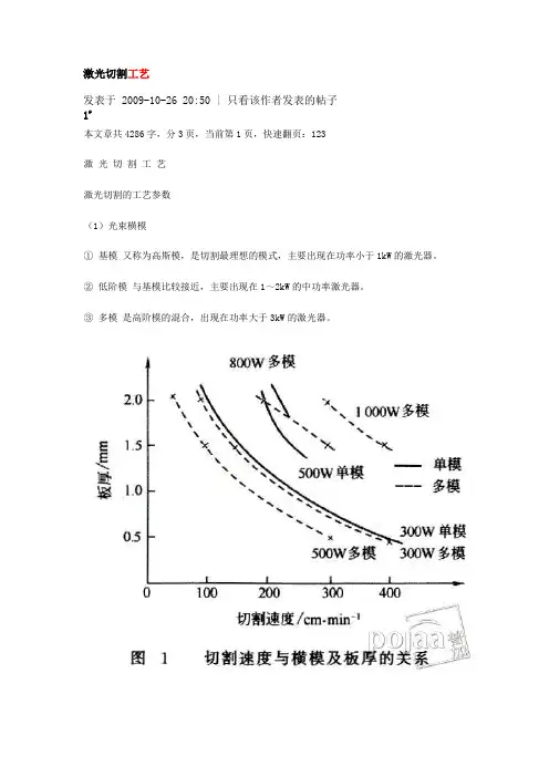 激光切割工艺详解