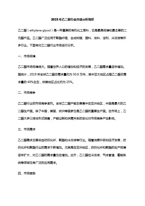 2023年乙二醇行业市场分析现状