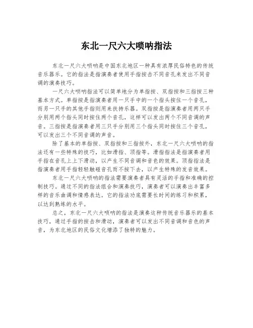 东北一尺六大唢呐指法