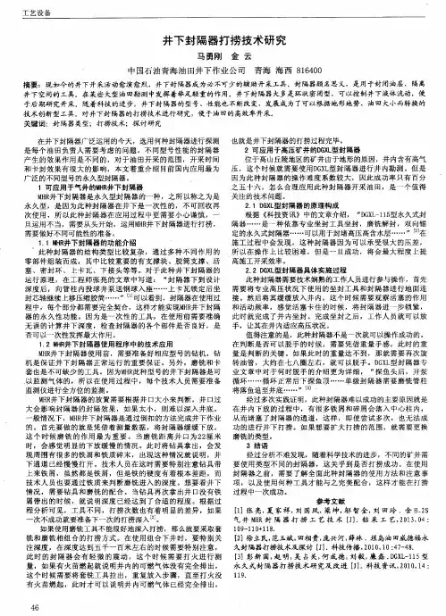 井下封隔器打捞技术研究