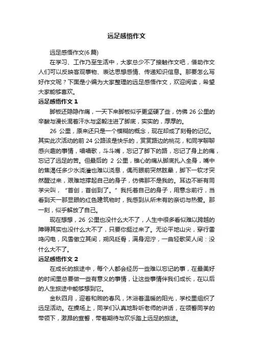 远足感悟作文（6篇）