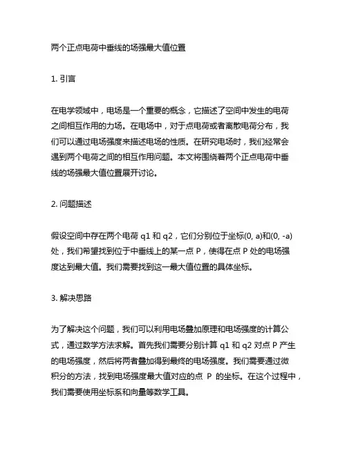 两个正点电荷中垂线的场强最大值位置