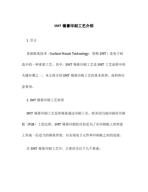 SMT锡膏印刷工艺介绍