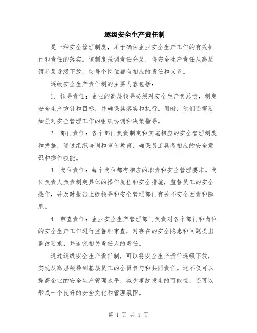 逐级安全生产责任制
