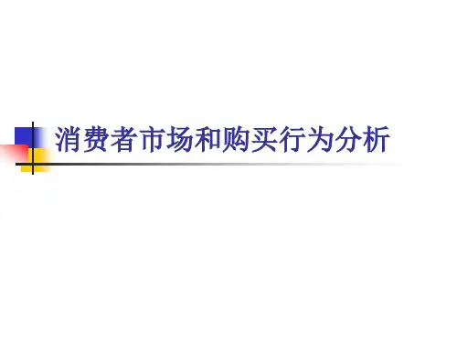 《市场营销管理》第五章 消费者市场和购买行为分析