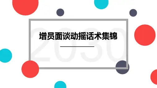 增员招募招聘面谈动摇话术集锦