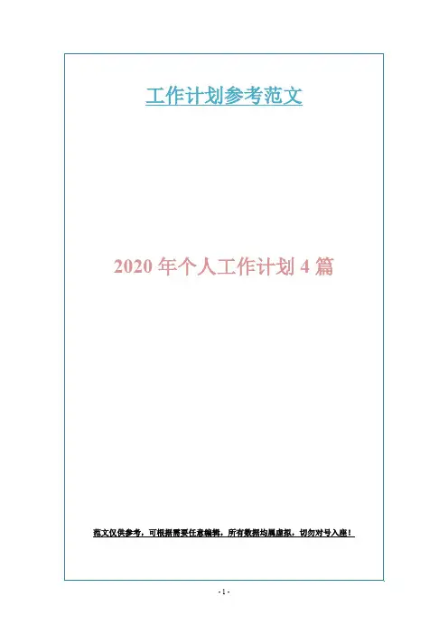 2020年个人工作计划4篇