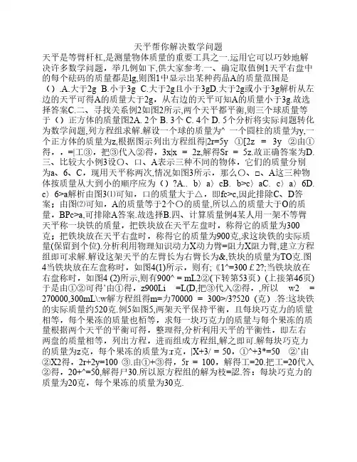 天平帮你解决数学问题