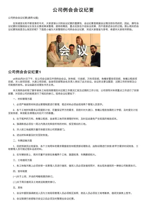 公司例会会议纪要