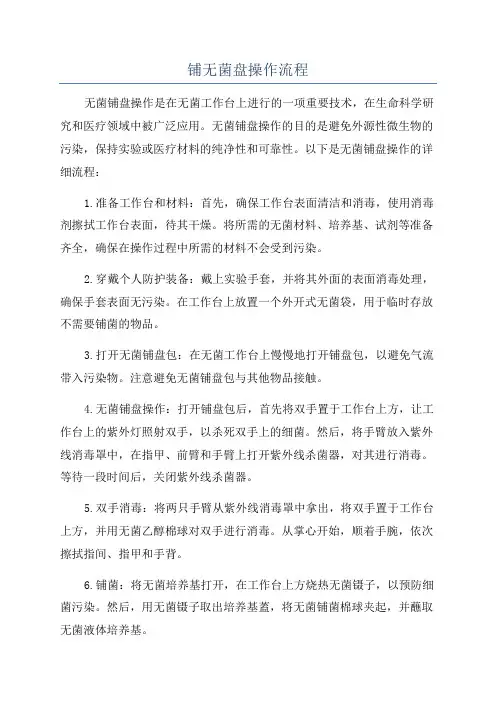 铺无菌盘操作流程