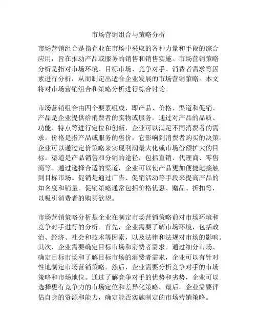 市场营销组合与策略分析