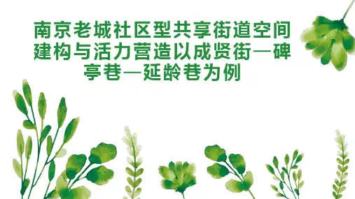 南京老城社区型共享街道空间建构与活力营造以成贤街—碑亭巷—延龄巷为例