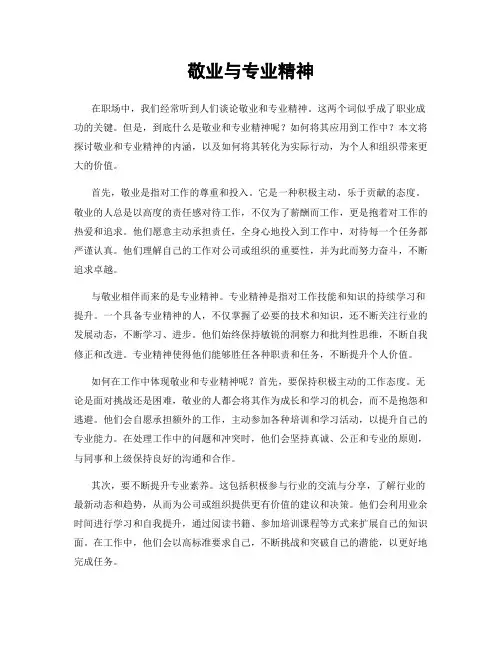 敬业与专业精神