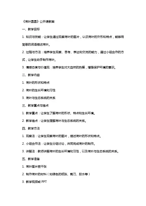《荷叶圆圆》公开课教案