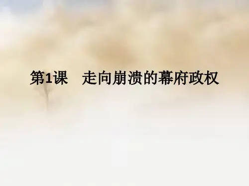 高中历史选修一《专题八日本明治维新一走向崩溃的幕府政权》133人民版PPT课件