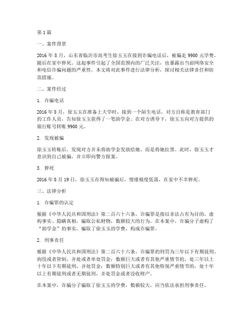 徐玉玉法律案例分析(3篇)